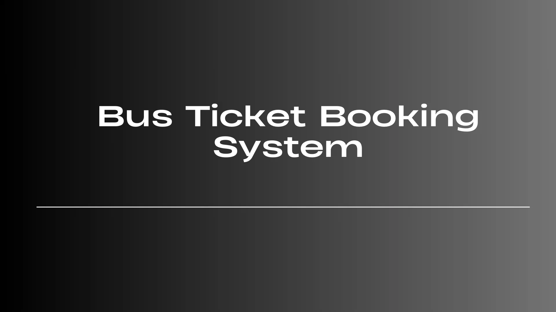 Bus Ticket Booking System